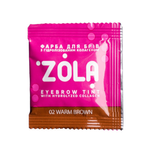Eyebrow Tint With Collagen 02 Warm brown in a sachet an oxidizer ZOLA, 5 ml