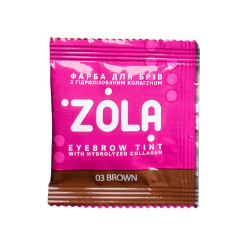 Eyebrow Tint With Collagen 03  Brown in a sachet an oxidizer ZOLA, 5ml