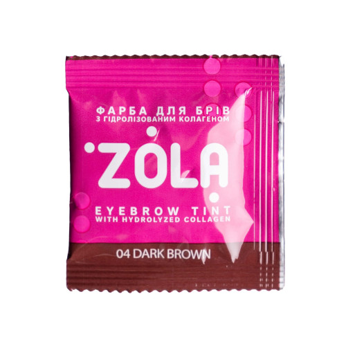 Eyebrow Tint With Collagen 04 Dark  brown in a sachet an oxidizer ZOLA, 5 ml