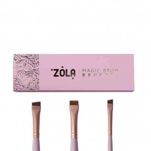 Professional set of brushes for dyeing eyebrows MAGIC BROW BRUSHES light pink ZOLA