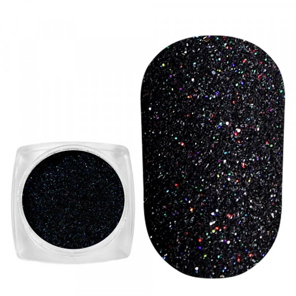 Spangles №001 Hologram Black (0.1 mm, 2.5 g) Komilfo