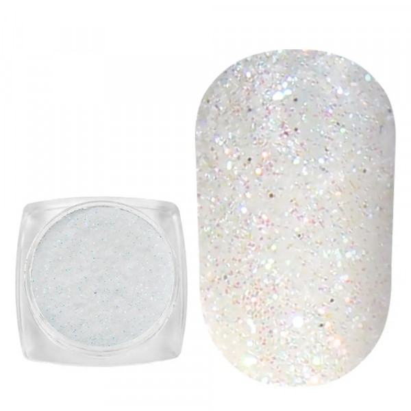 Spangles №021 Multi-colored White (0.1 mm, 2.5 g) Komilfo