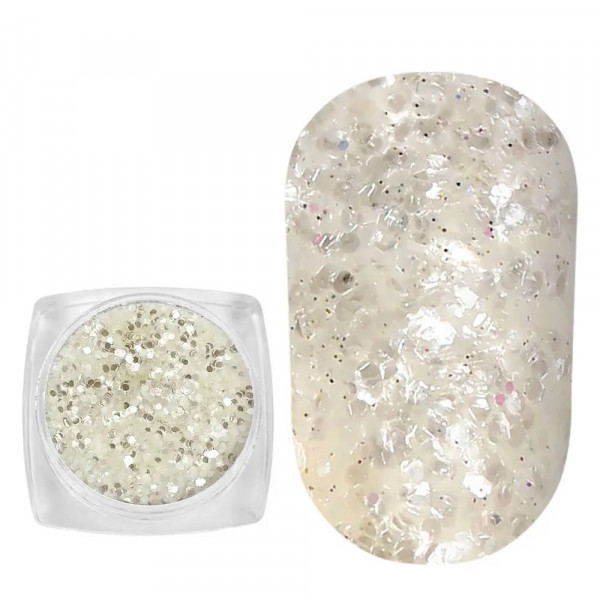 Spangles №022B Silvery White (0.8 mm, 2.5 g) Komilfo