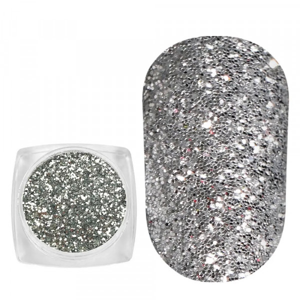 Spangles №102F Silver (0.3 mm, 2.5 g) Komilfo