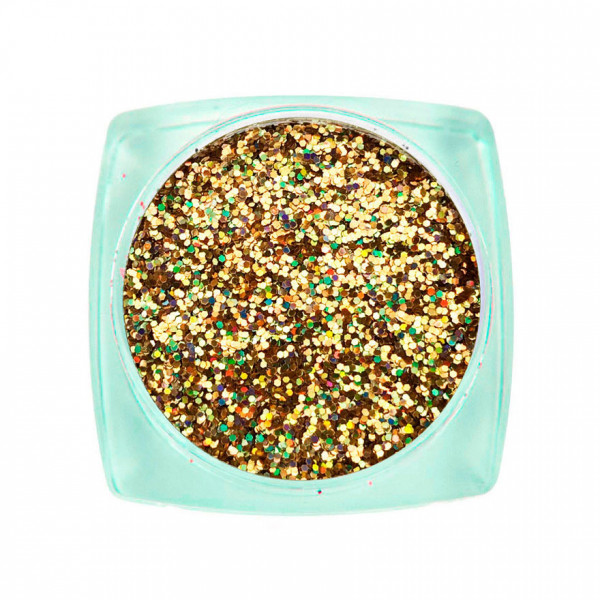 Spangles №114G Hologram Gold (0.4 mm, 2.5 g) Komilfo