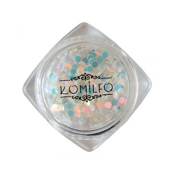 Disco Design №039 Transparent/Silver-blue (2 mm, 1 g) Komilfo