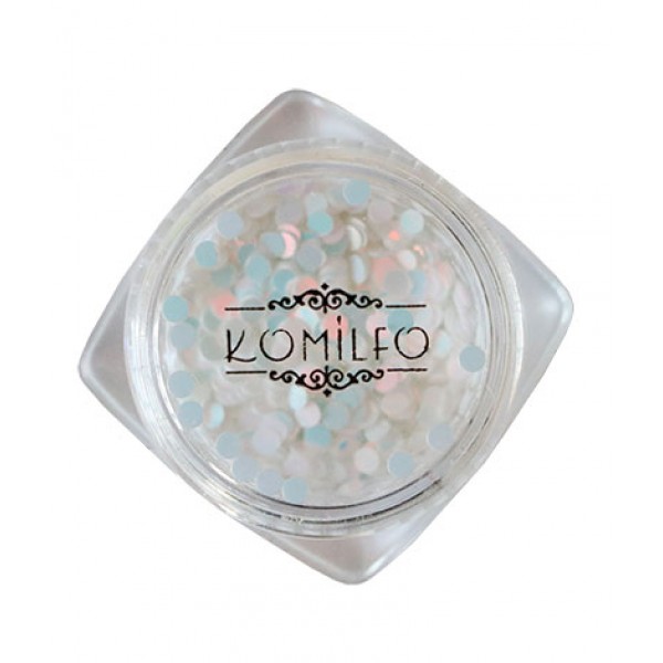 Disco Design №041 White/Hologram (pink overflow, 2 mm, 1 g) Komilfo