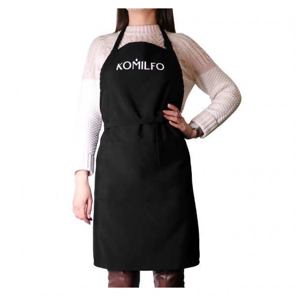 Apron short with three pockets (black), 68*78 cm Komilfo