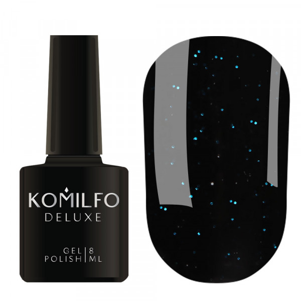 Deluxe Gel Polish Black Blue, 8 ml Komilfo