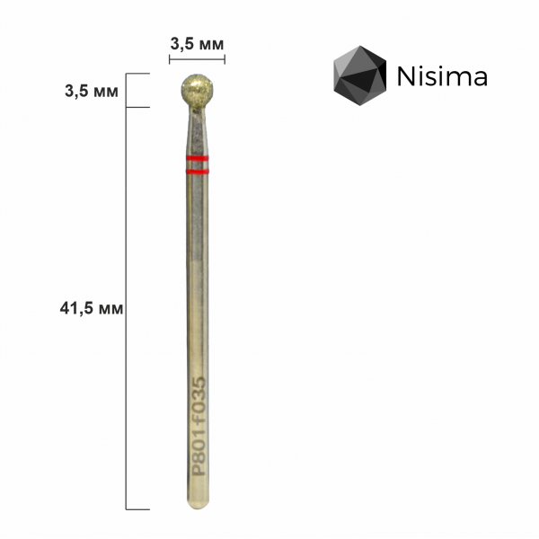 Buffing head, red, P801f035 Nisima