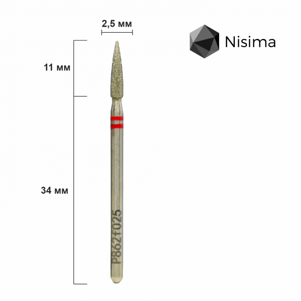 Buffing head, red, P862f025 Nisima