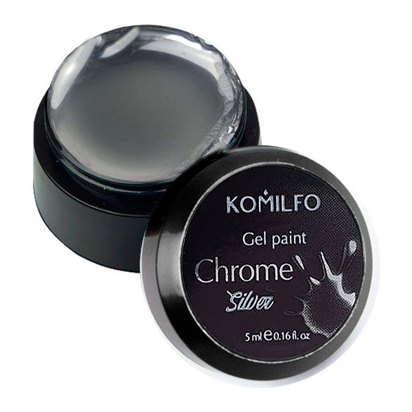 Komilfo Gel Paint Chrome Silver, 5 мл (без липкого шару)