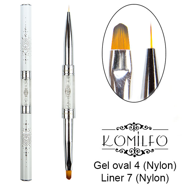 Brush Komilfo Double Gel Oval 4 (Nylon) / Liner 7 (Nylon)