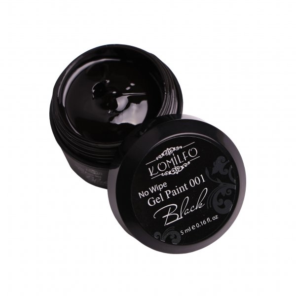 No Wipe Gel Paint Black 001 (black) 5 ml. Komilfo 