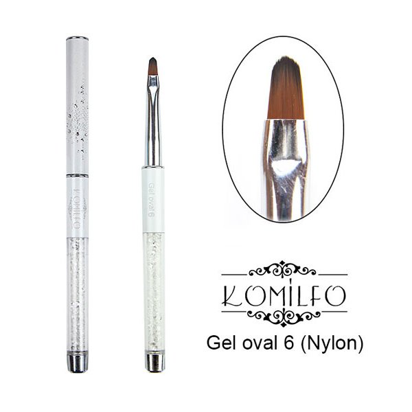 Brush Komilfo Gel oval 6 (Nylon)