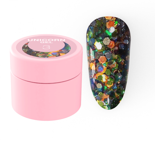 Sequins for nails Unicorn Gel No. 3 5 ml LUNAmoon