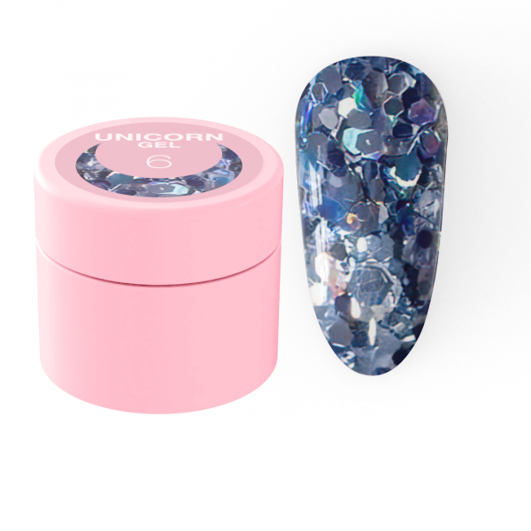 Sequins for nails Unicorn Gel No. 6 5 ml LUNAmoon