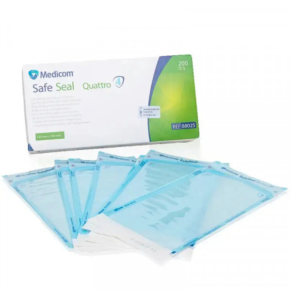 Medicom Safe Seal Quattro self-adhesive sterilization bags (133 mm x 254 mm), 1 pcs. Medicom