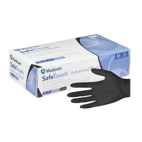 Nitrile glovers SafeTouch Advanced Black, size S (1 pairs) Medicom