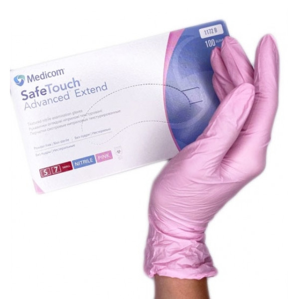 Nitrile glovers SafeTouch Advanced Pink, size M (1 pairs) Medicom