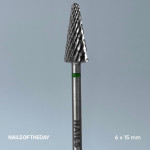 Drill Bit Hard-Alloy (cone, green, 6*15 mm) NAILS OF THE DAY