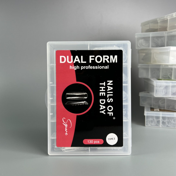 NAILS OF THE DAY Dual Form Square 01 (Type2), 130 pcs
