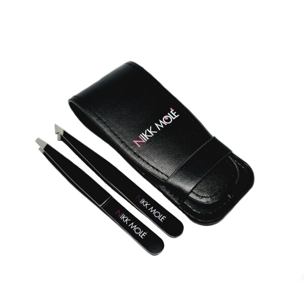 Set of black tweezers (2 pcs.) Nikk Mole