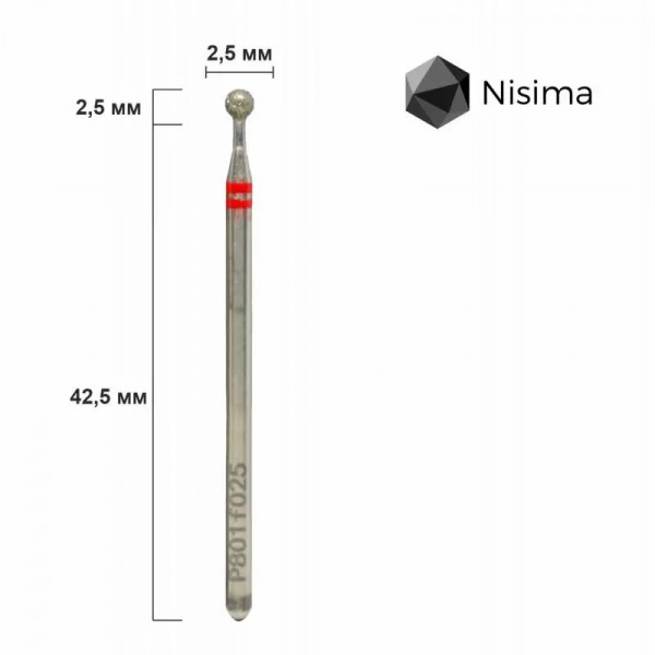 Buffing head, red, P801f025 Nisima