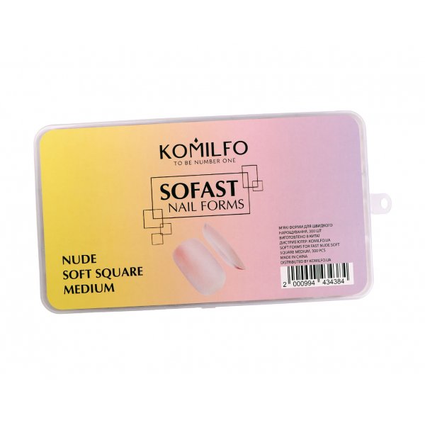 SoFast Nail Forms Nude Soft Square Medium (300 pcs.) Komilfo