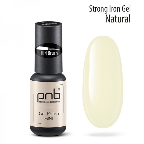 UV/LED Strong Iron Gel Natural (with a thin brush) 4 ml. PNB