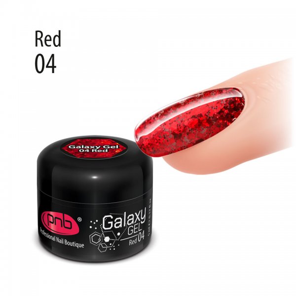 UV/LED Galaxy Gel 04 Red 5 ml. PNB