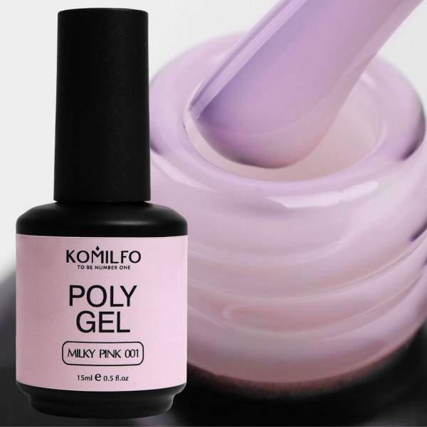 PolyGel №001 Milky Pink 15 ml. Komilfo