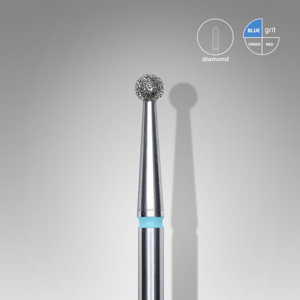 Diamond nail drill bit, ball, blue, head diameter 2,5 mm (FA01B025) Staleks