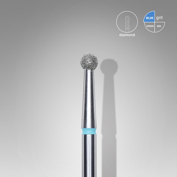 Diamond nail drill bit, ball, blue, head diameter 2,7 mm (FA01B027) Staleks
