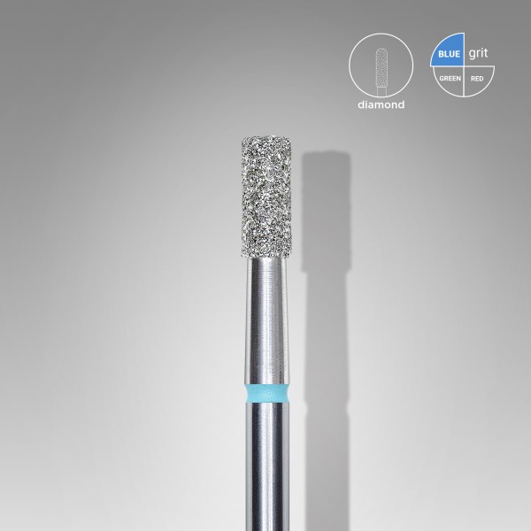 Diamond nail drill bit, cylinder, blue, head diameter 2,5 mm/ working part 6 mm (FA20B025/6) Staleks