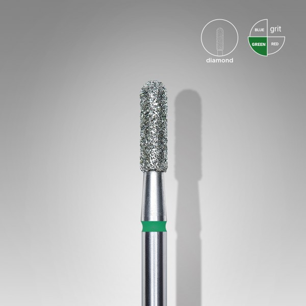 Фреза алмазная, цилиндр закругленный, зеленая, диаметр 2,3 мм/ рабочая часть 8 мм (FA30G023/8) Staleks