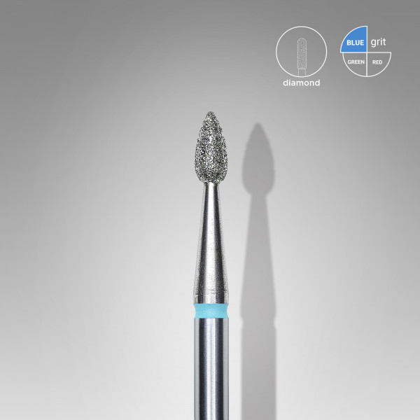 Фреза алмазная капля, синяя, диаметр 2,3 мм/ рабочая часть 5 мм (FA40B023/5) Staleks