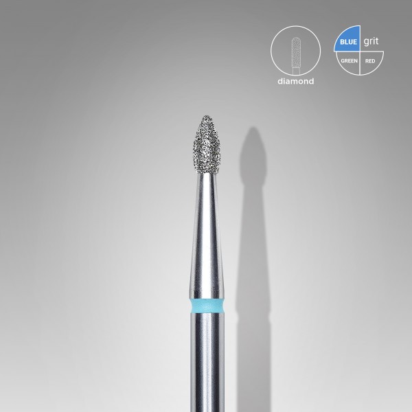Diamond nail drill bit, pointed bud, blue, head diameter 1,8 mm/ working part 4 mm (FA60B018/4) Staleks