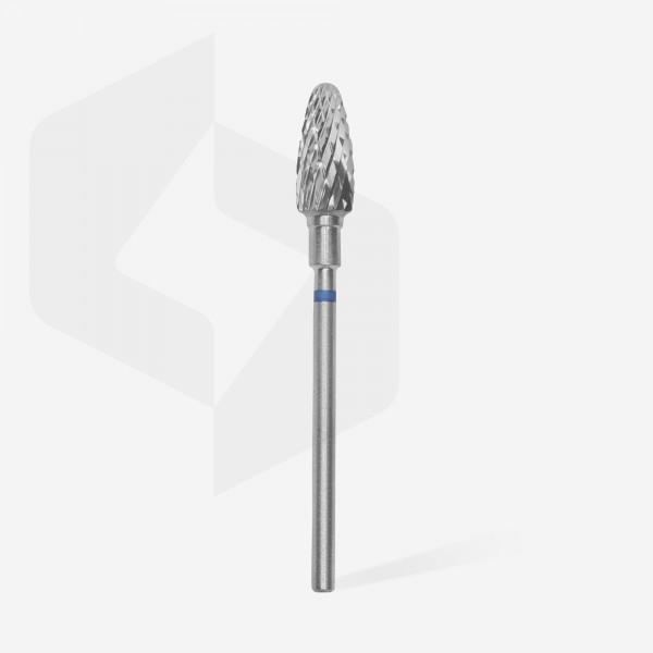 Carbide nail drill bit, “corn”, blue, head diameter 6 mm/ working part 14 mm (FT90B060/14) Staleks 