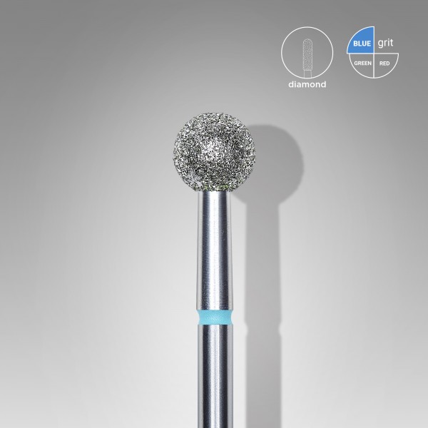 Diamond nail drill bit, ball, blue, head diameter 5,0 mm (FA01B050) Staleks