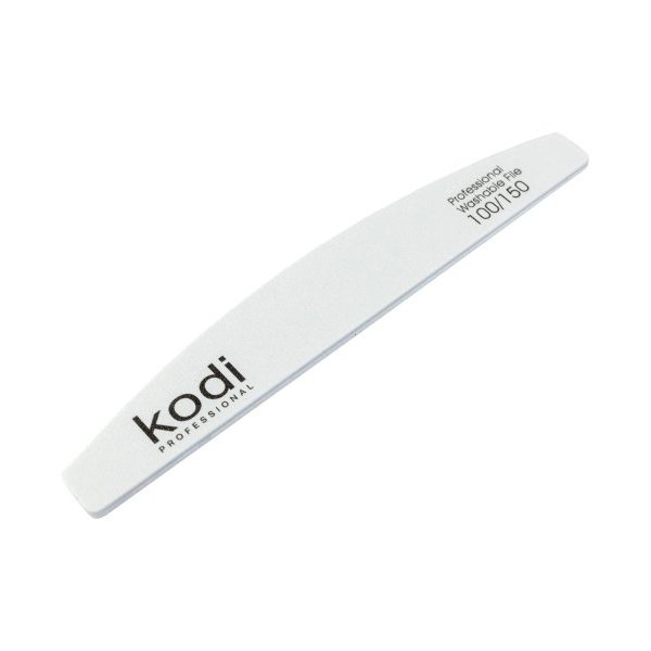№16 Пилка для ногтей "Полумесяц" 100/150 (цвет: белый, размер:178/28/4) Kodi Professional 
