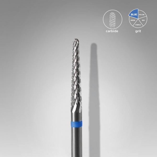 Carbide nail drill bit, “cone” blue, head diameter 2.3 mm / working part 14 mm (FT71B023/14) Staleks