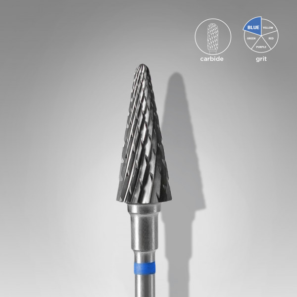 Carbide nail drill bit, “cone” blue, head diameter 6 mm / working part 14 mm (FT71B060/14) Staleks