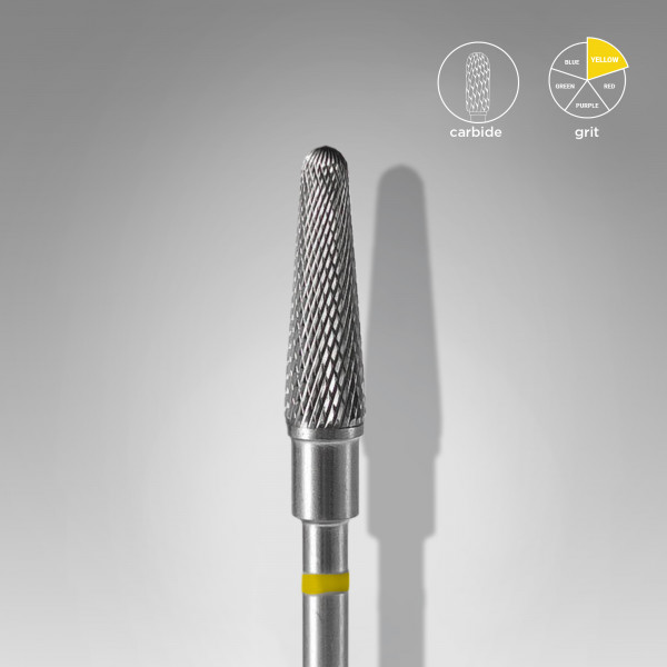 Carbide nail drill bit, “frustum” yellow, head diameter 4 mm / working part 13 mm (FT70Y040-13) Staleks