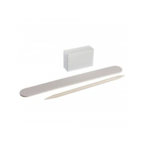 Disposable manicure set, color: white (mini-file 120/120, mini-buff 120/120 , orange stick) Kodi Professional