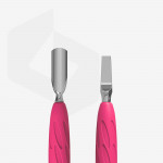 Manicure Pusher With Silicone Handle "Gummy" UNIQ 10 TYPE 5 (Narrow Rounded Pusher + Wide Blade) PQ-10/5 Staleks