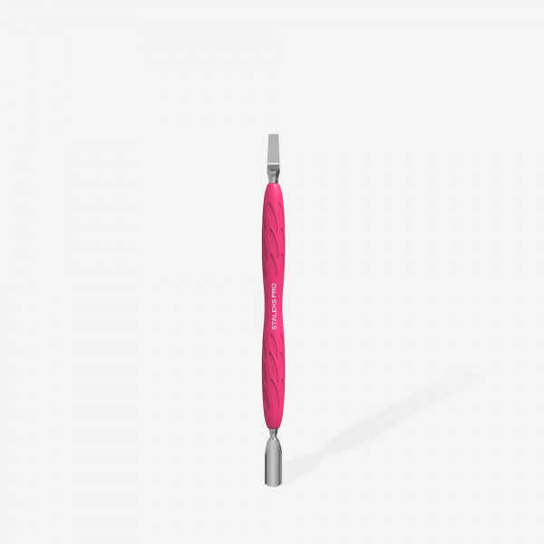 Manicure Pusher With Silicone Handle "Gummy" UNIQ 10 TYPE 5 (Narrow Rounded Pusher + Wide Blade) PQ-10/5 Staleks