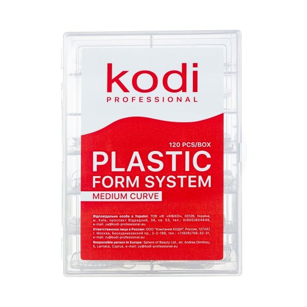 Top plastic form system for nail modeling №1 (Medium curve,120 pcs.) Kodi Professional