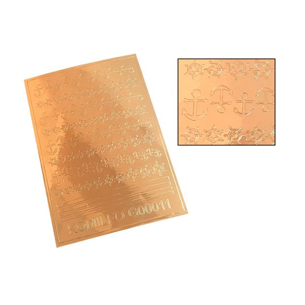 Metallized nail stickers G00011 (gold) Komilfo