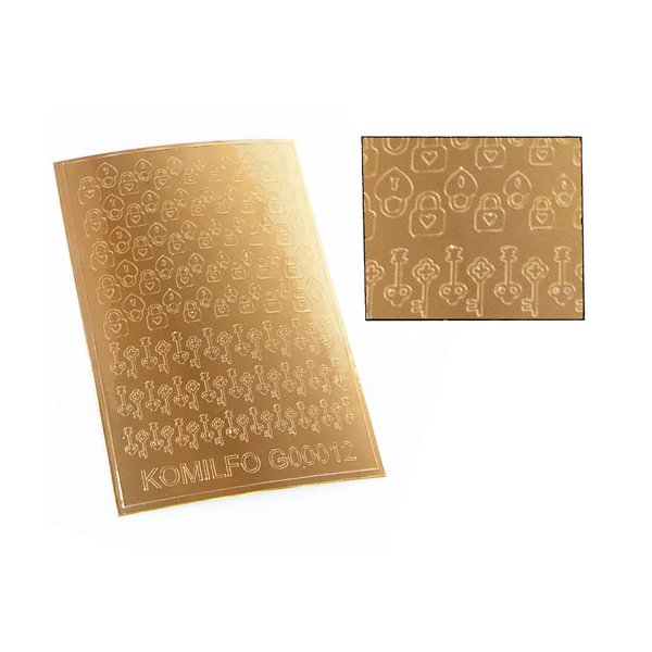 Metallized nail stickers G00012 (gold) Komilfo